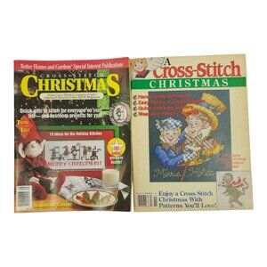 Cross Stitch Christmas Needlework Craft Projects 1990 1993 Magazines Lot Of 2